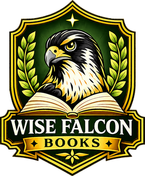 Wise Falcon Books crest: a falcon above an open book